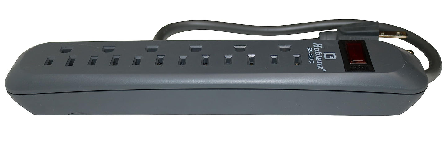 Koblenz Supresor de Picos, Multicontacto, 6 Contactos Caseros, 420 Joules de Protección, Oficina y Hogar, Carga y Protege Computadoras, Celulares, Bocinas, Cable de 45 cm (SS-420 C)