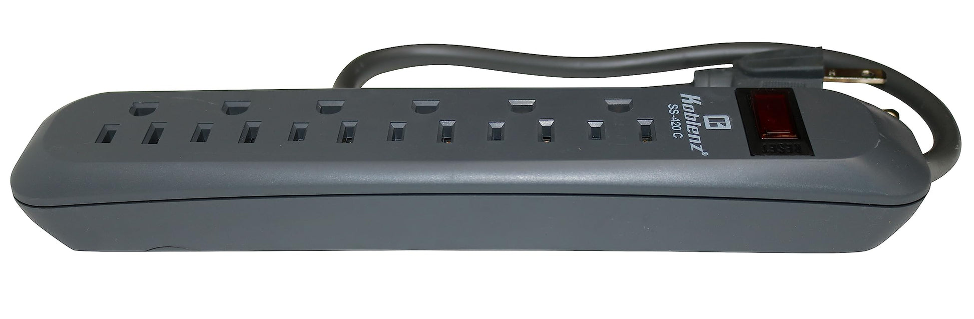 Koblenz Supresor de Picos, Multicontacto, 6 Contactos Caseros, 420 Joules de Protección, Oficina y Hogar, Carga y Protege Computadoras, Celulares, Bocinas, Cable de 45 cm (SS-420 C)