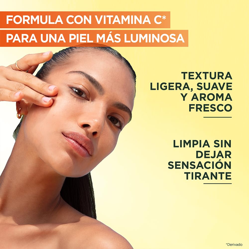 Garnier Gel Limpiador Facial Tono Uniforme con Vitamina C Express Aclara 150ml, 170 grams, 150 mililitro, 1