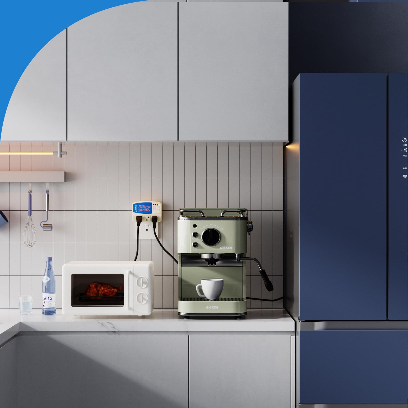 BSEED Enchufe de Aparato Electrodoméstico Protectores contra Sobretensiones Supresor de Potencia Tensión Salida 1 Paqiete
