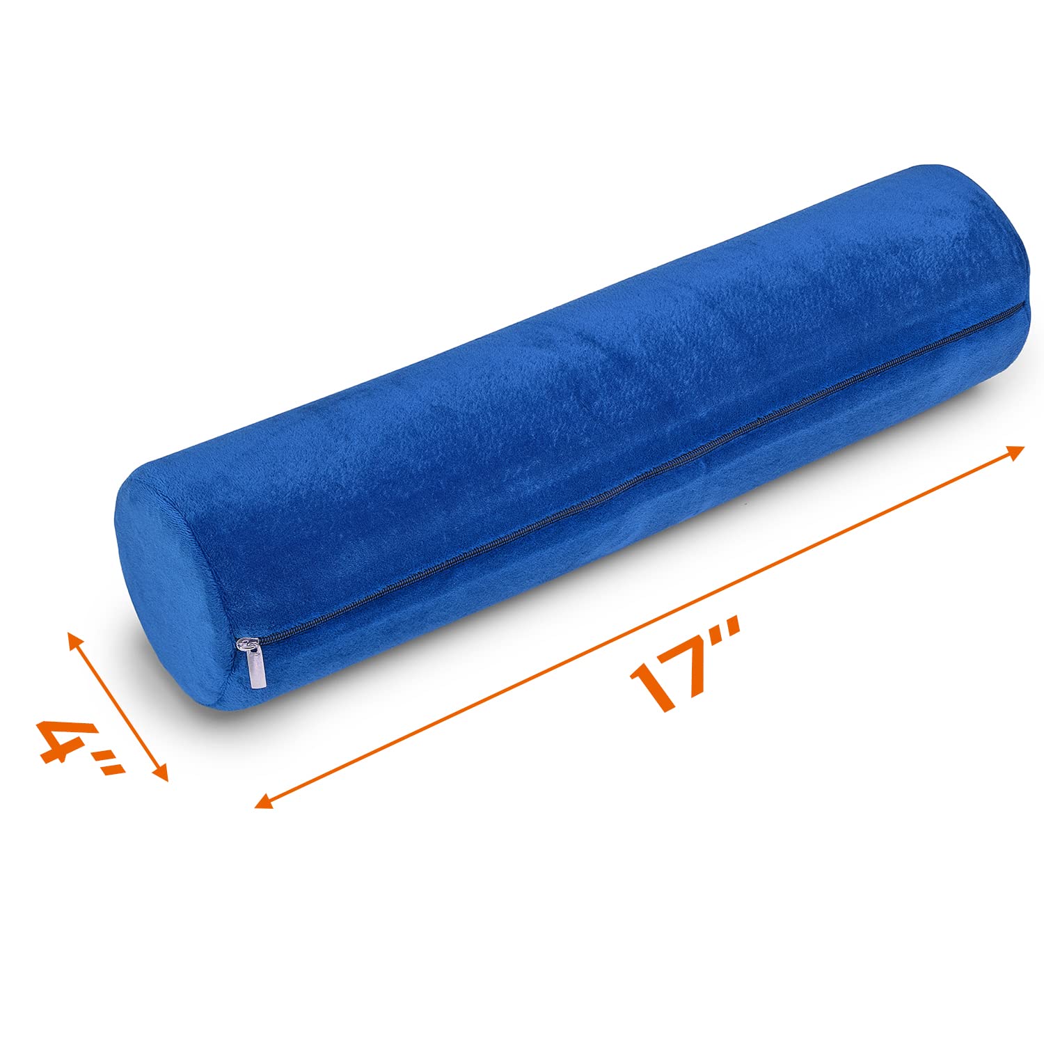 AllSett Health - Almohada de espuma viscoelástica para cuello cervical, almohada de cuello redondo, soporte para dormir, almohada para cama, piernas, espalda y yoga, funda azul