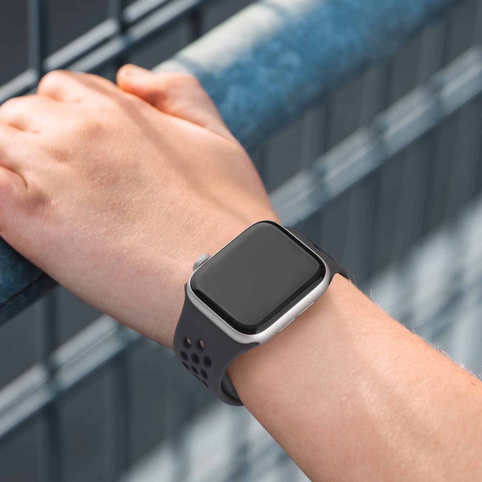 Bandas Deportivas de Silicona Suave Compatibles con Apple Watch iWatch Ultra SE Series en Negro para Hombre y Mujer