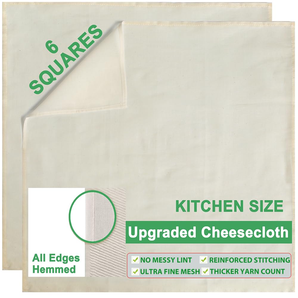 Estopilla Orgánica YJL Sin Blanquear 20 x 20 Pulgadas para Colar e Hornear