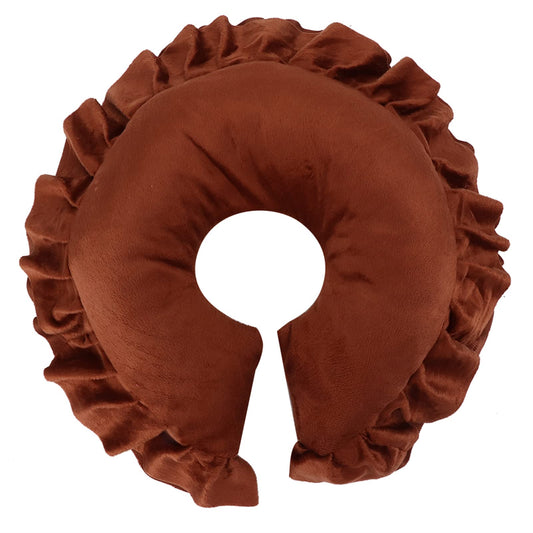 Almohada Facial en Forma de U Desmontable Marrón para Salón de Spa y Cama de Masaje