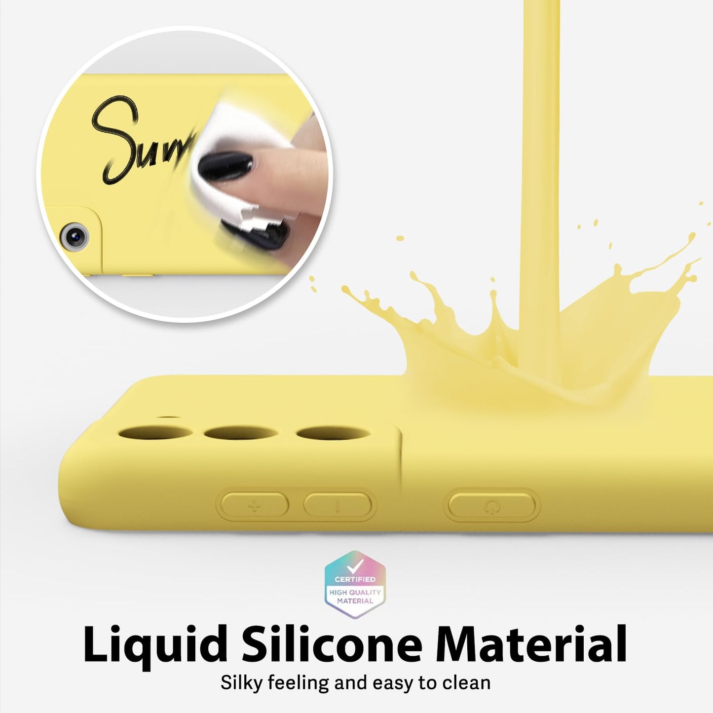 Oakxco - Funda de silicona líquida para Samsung Galaxy S21, bonita funda de gel de poliuretano termoplástico suave y fina, para mujeres y niñas, diseño estético, protector sólido mate y protector a
