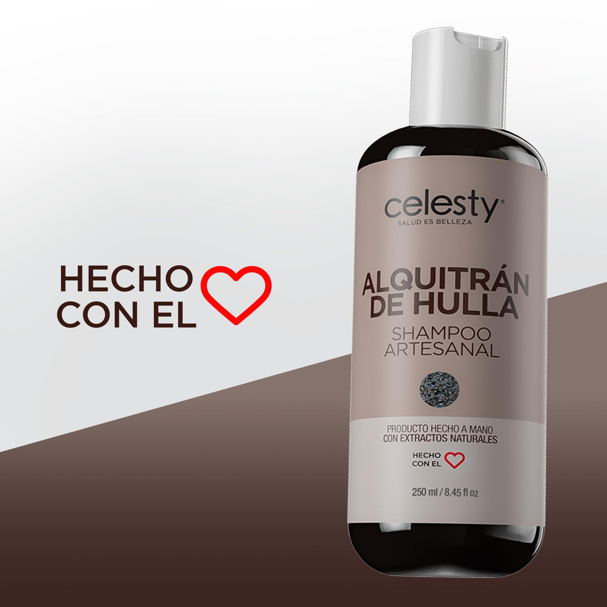 CELESTY | Shampoo sin Sulfatos y Parabenos - Shampoo Alquitrán | Alivio para Dermatitis Seborréica y Psoriasis - Ideal para el Cuidado del Cabello Limpio y Saludable | 250ml