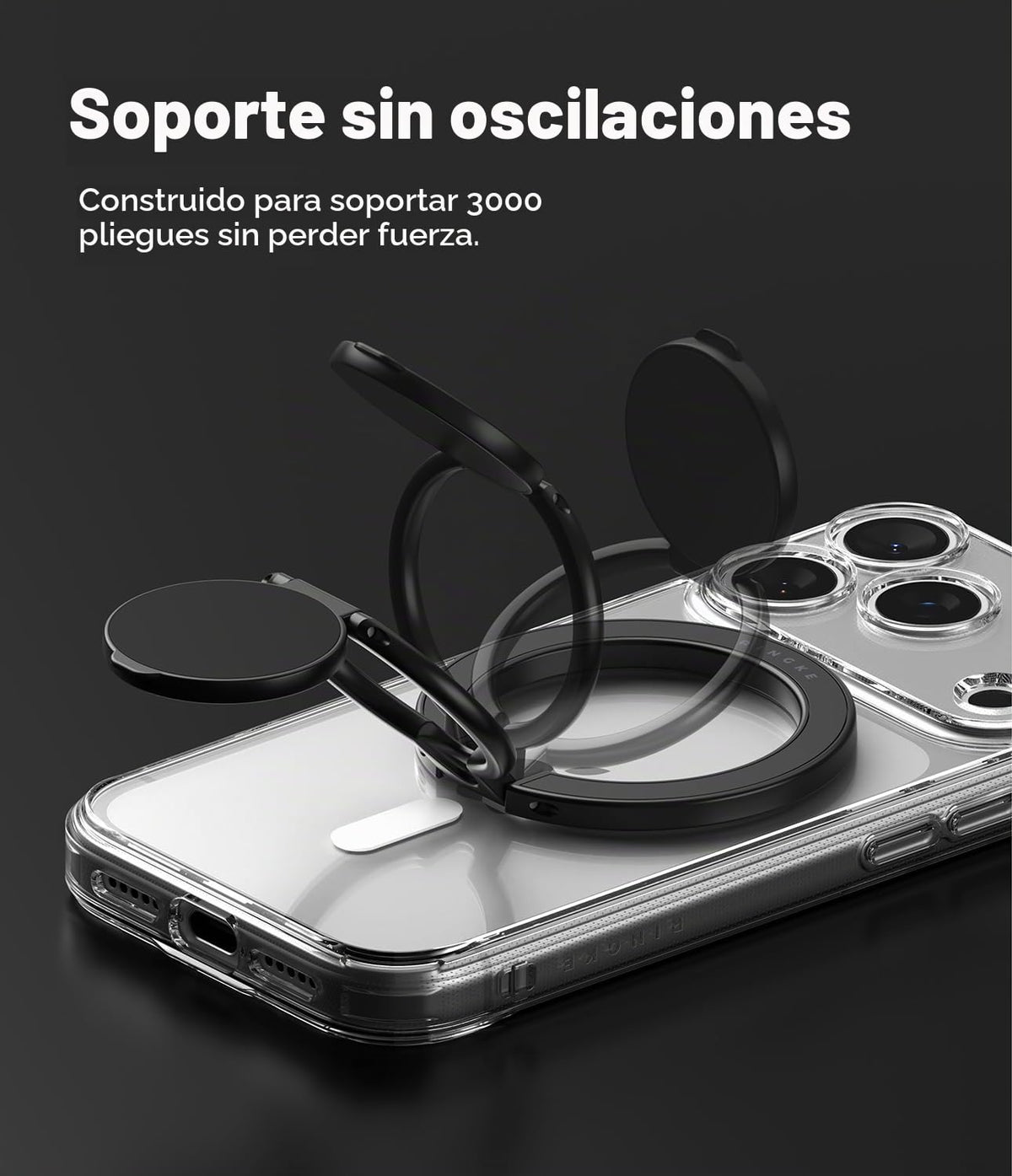 Soporte Magnético Dual Ringke Negro Ajustable para iPhone, Galaxy y Pixel