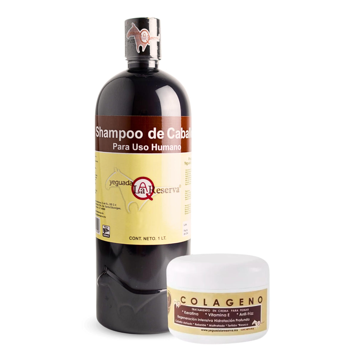 Shampoo Yeguada La Reserva Negro con Colágeno y Vitamina E para Hidratación y Fortalecimiento del Cabello Anticaída Unisex Adultos