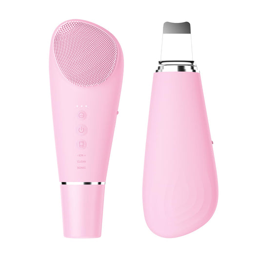 Cepillo Limpiador Facial Stepcare Rosa Claro Recargable 2 en 1 Impermeable para Mujeres y Hombres