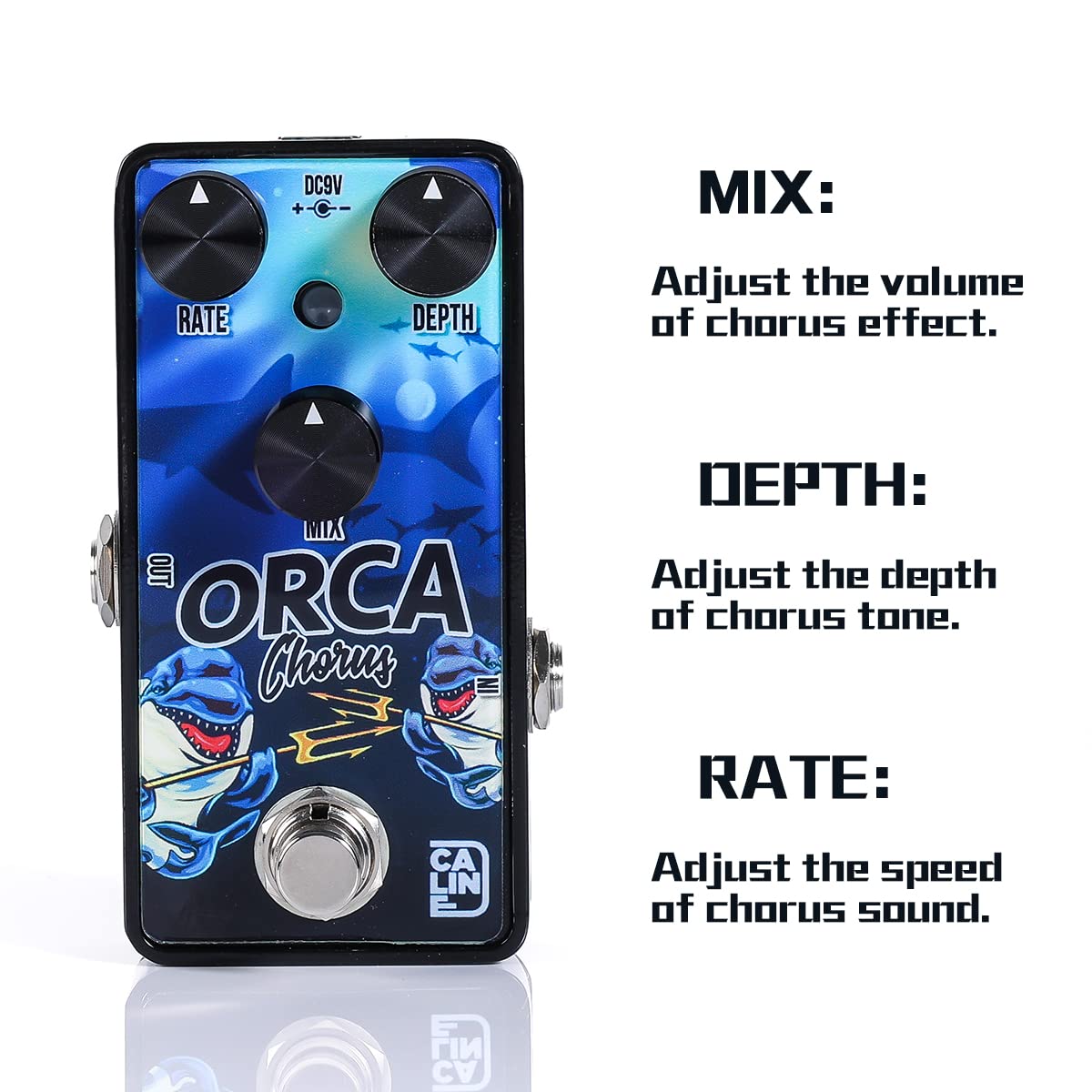 Caline G003 ORCA Chorus: Pedal de Efecto para Guitarra, Coro, G Series Classic Digital Corus Effect Pedal de los sonidos de los años 80 para guitarra eléctrica y bajo