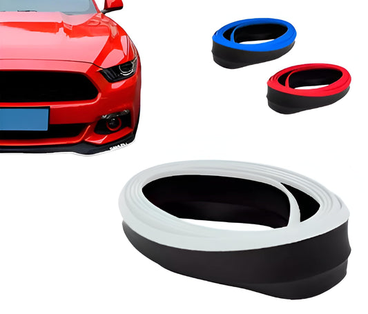 Lip Samurai Universal Facia Faldon Flexible Estribo Spoiler (Negro Filo Blanco)