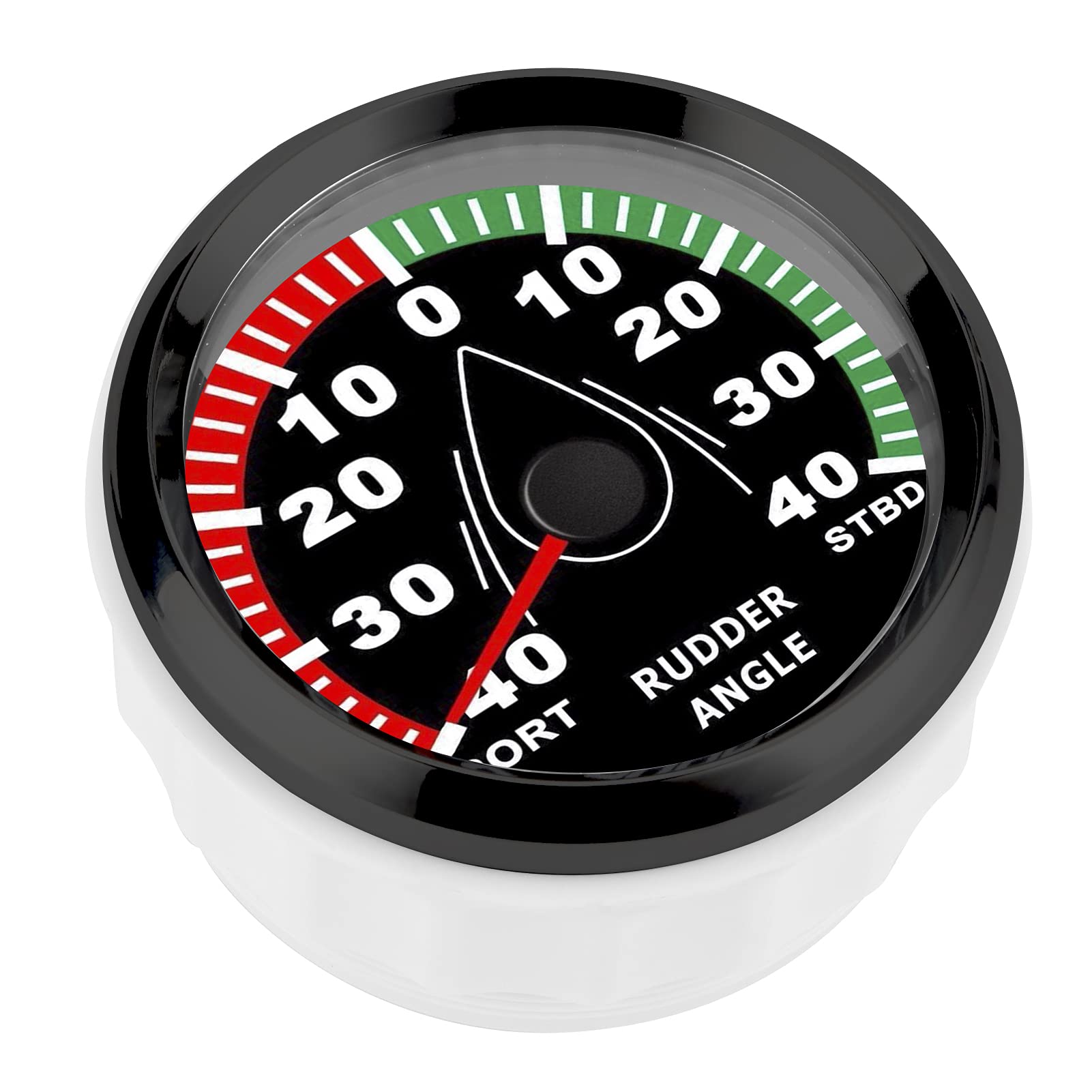 Indicador de ángulo de Timón, 85 Mm Medidor de ángulo de Timón de Barco IP67 Impermeable Retroiluminación Multicolor 9-32V Dirección Ajustable(Marco negro sobre negro)