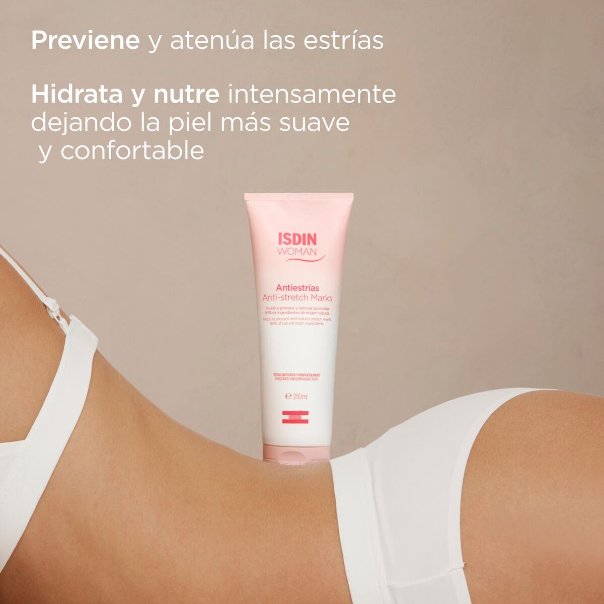 ISDIN Woman Antiestrías Crema 250ml | Previene y atenúa estrías