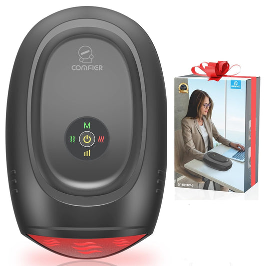 Comfier Máquina masajeadora de manos, masajeador eléctrico inalámbrico de manos con calor y compresión, vibración, control de aplicación, masajeador de dedos de muñeca para artritis y túnel carpiano, alivio del dolor, regalos (negro)