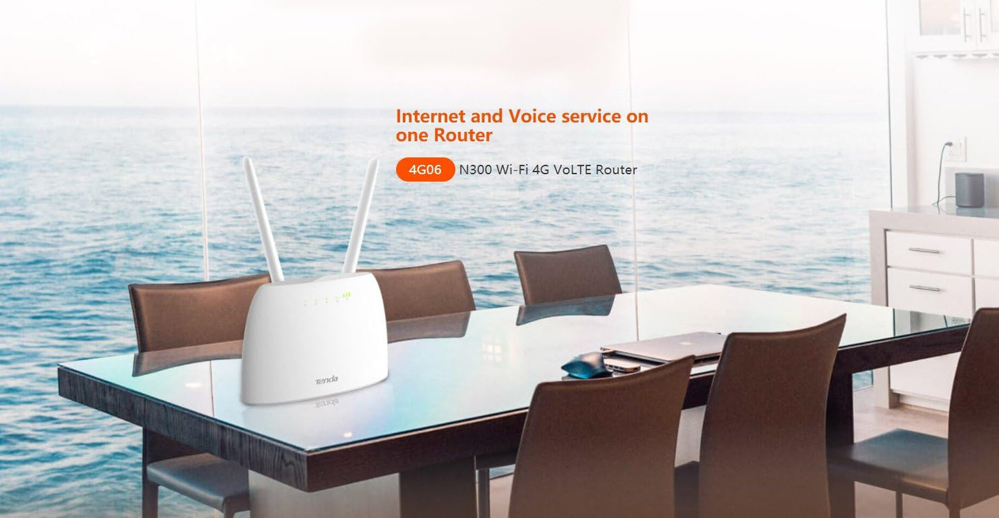 Router Wi-Fi 4G 300 Mbps Tenda Blanco con Ranura para SIM y Servicio de Voz