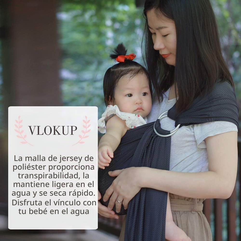 Vlokup - Portabebés de anillo de agua para bebé, malla ligera y transpirable para bebés, recién nacidos, niños y niños pequeños, perfecto para verano, natación, piscina, playa, ideal para papá