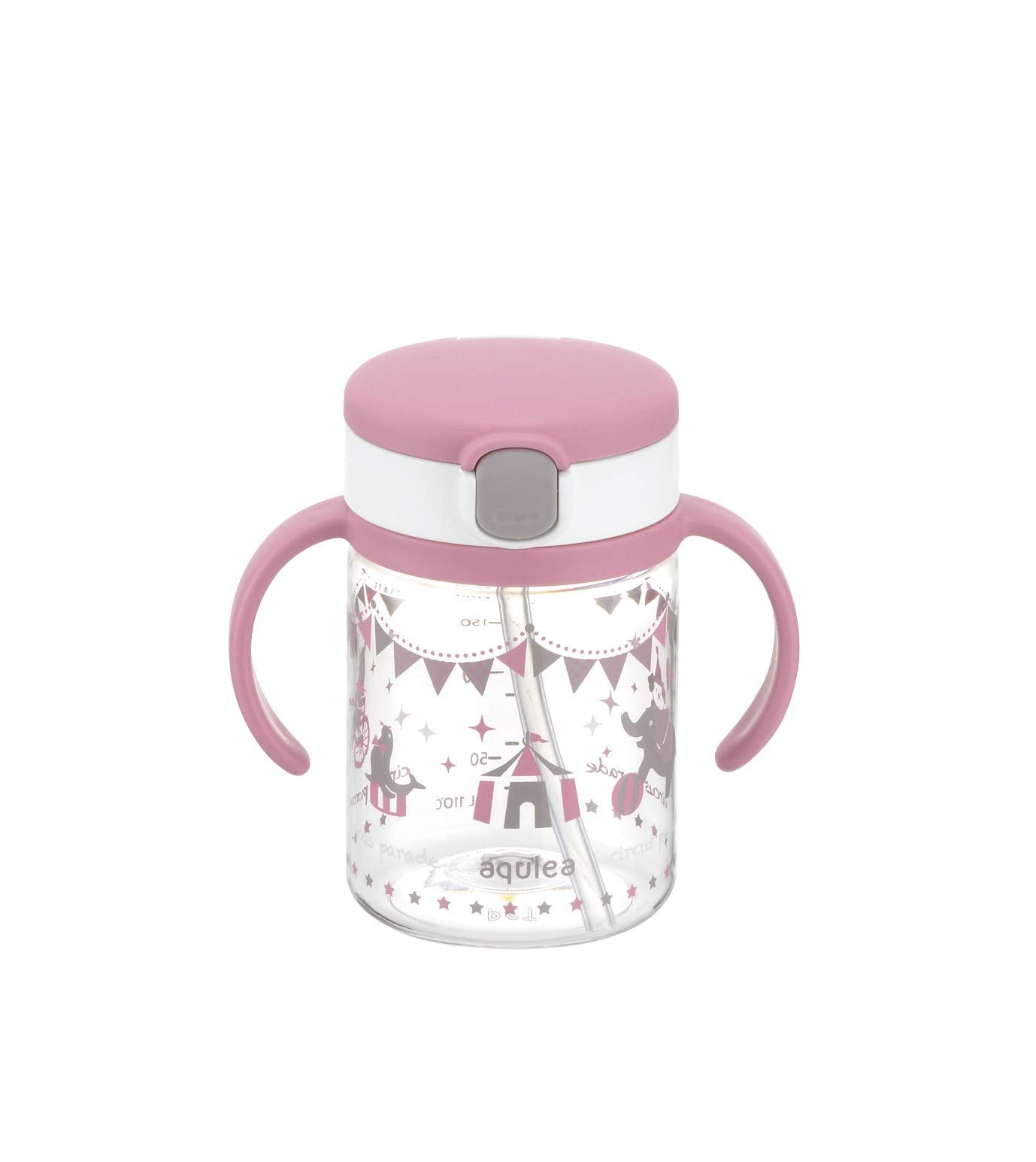 Richell Aqulea Outing - Taza (200 ml), diseño de pajita, color rosa