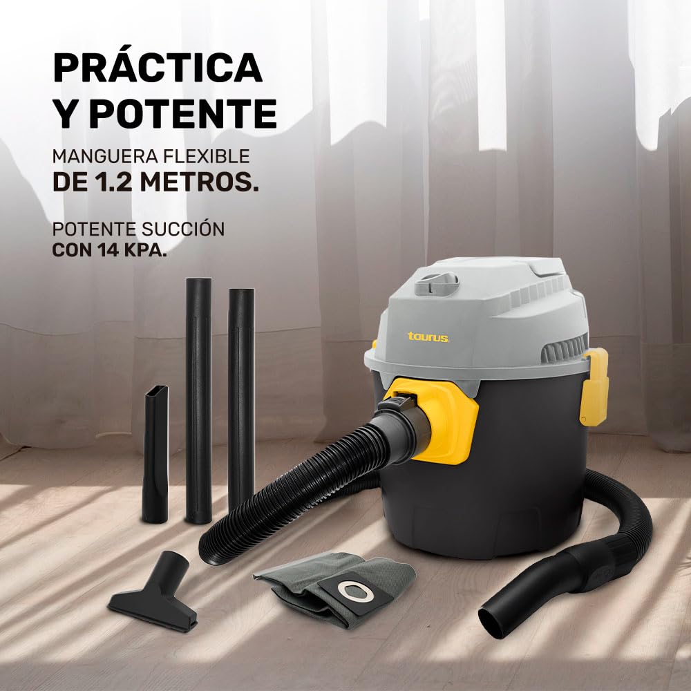 Aspiradora Taurus Hurricane 3 Modos Wet Dry Potente Succión 2.6 Galones con Manguera 1.2 m Incluye Accesorios