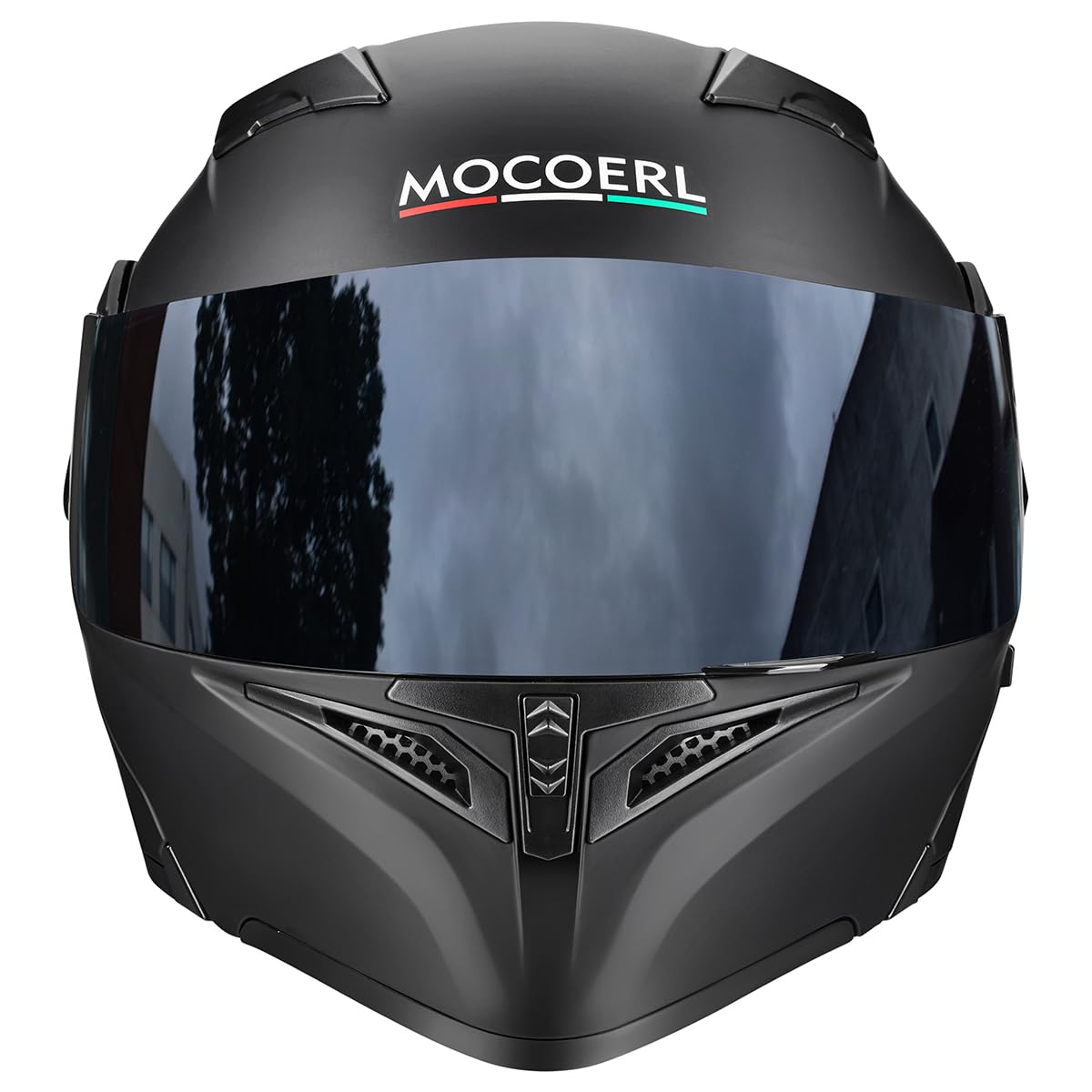 MOCOERL Casco Modular, Casco Integral Abatible para Motocicleta, Cascos para con Doble Visera, Luz Led, Aprobado por Dot para Hombres 169 (XL)