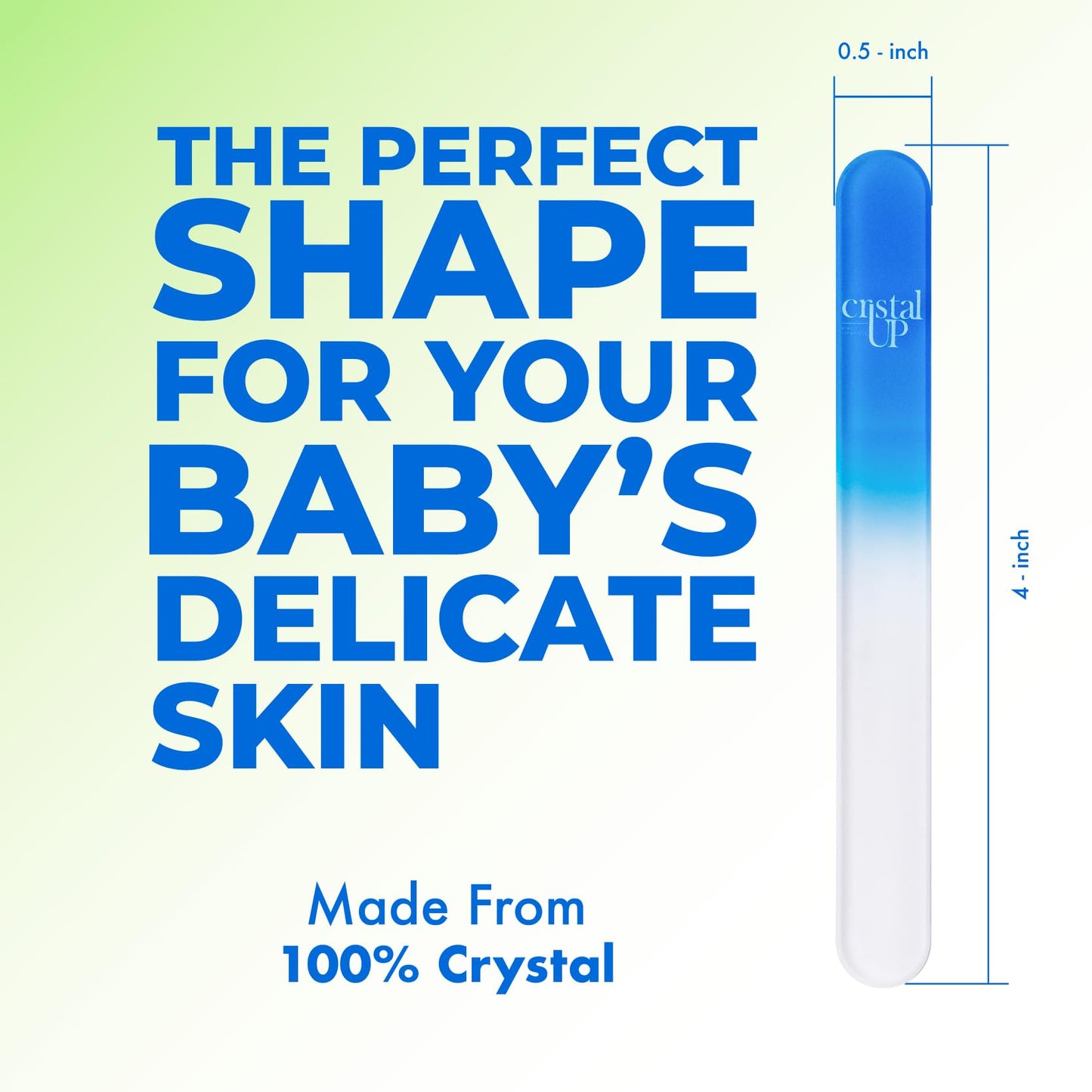 CRISTAL UP BEAUTY TECHNIQUE Lima de uñas de cristal para bebé de 2 pulgadas, suave y segura para uñas delicadas, higiénica y duradera, perfecta para recién nacidos y bebés, ideal para cortar las uñas