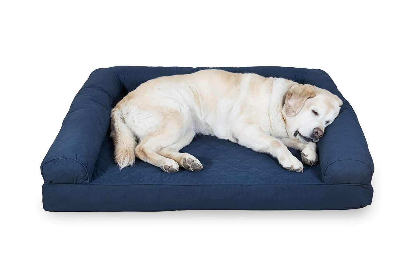 Furhaven Pet - Sofá cama para perros y gatos FurHaven de espuma viscoelástica ortopédico acolchado para perros y gatos, azul marino, jumbo