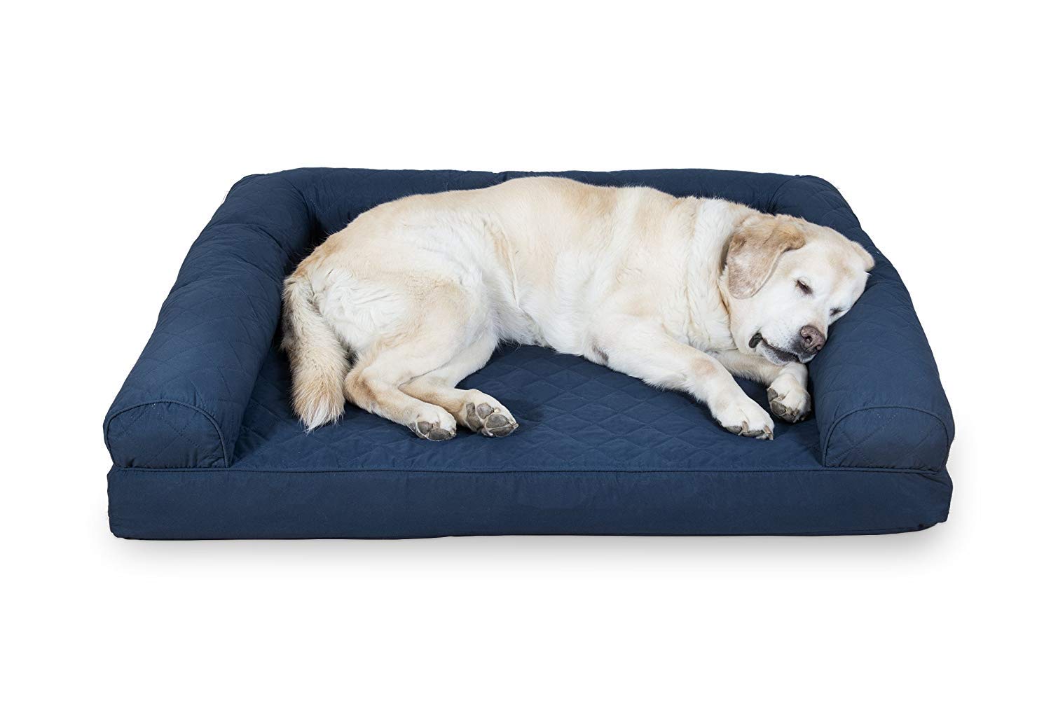 Furhaven Pet - Sofá cama para perros y gatos FurHaven de espuma viscoelástica ortopédico acolchado para perros y gatos, azul marino, jumbo