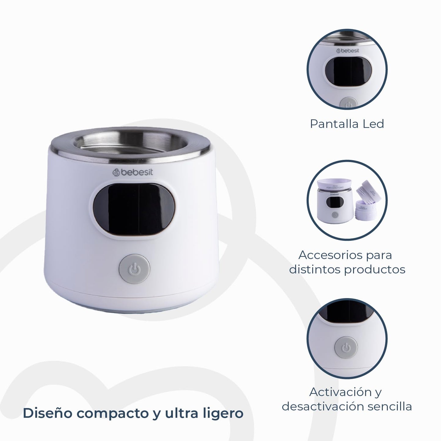 Bebesit Calentador de Biberón Portátil para Casa y Auto, Recargable con Batería de Larga Duración, Calentamiento Inteligente y Mantenimiento de Calor, Ideal para Leche Materna, con Adaptador USB y Pantalla LED de Temperatura