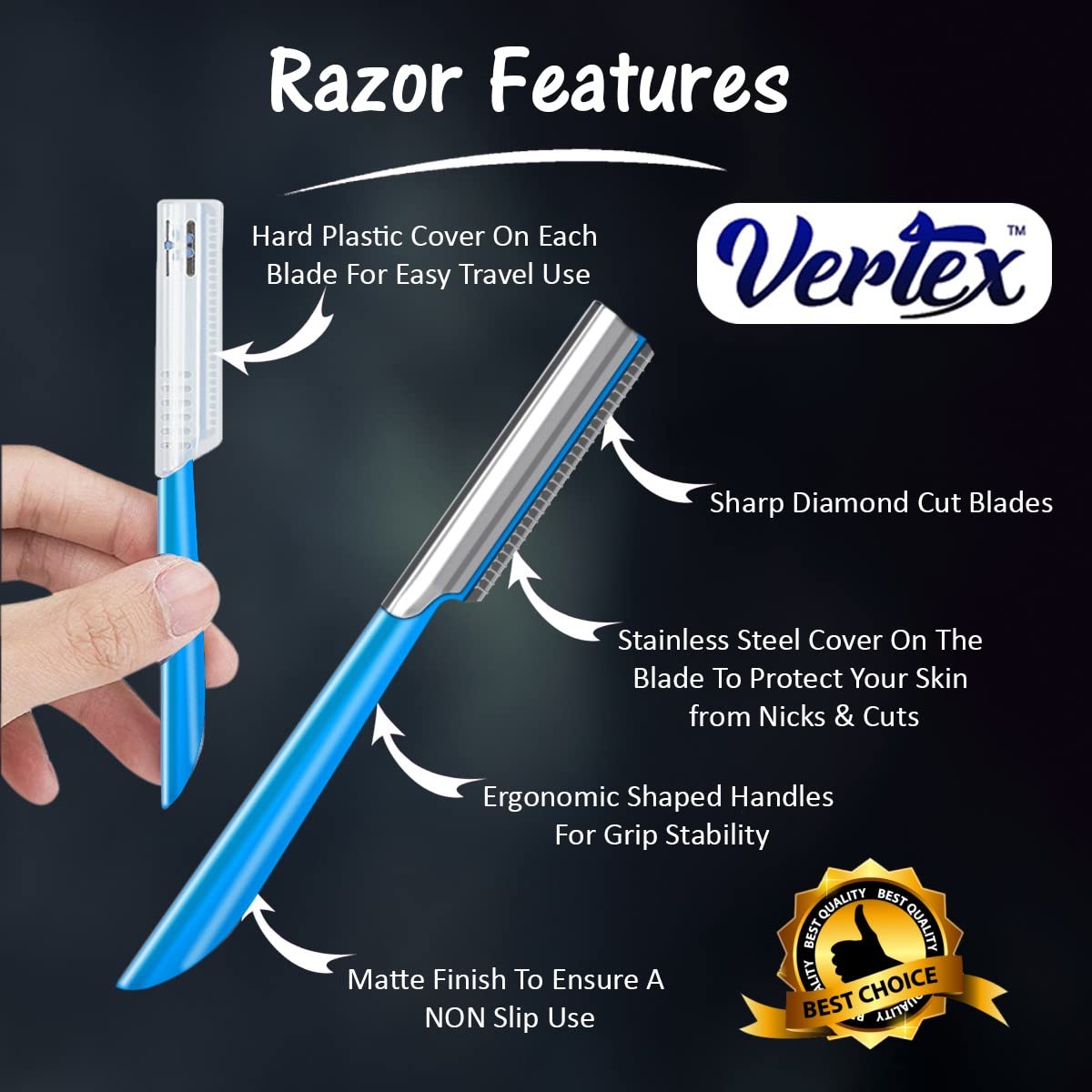 Beard Shaping Tool Travel Razor - For Clean Straight Beard Edges and Mustache Edge Shaping and Straight Edge Barber Razor Beard Shaper Kit Works Well With Beard Soap Oil