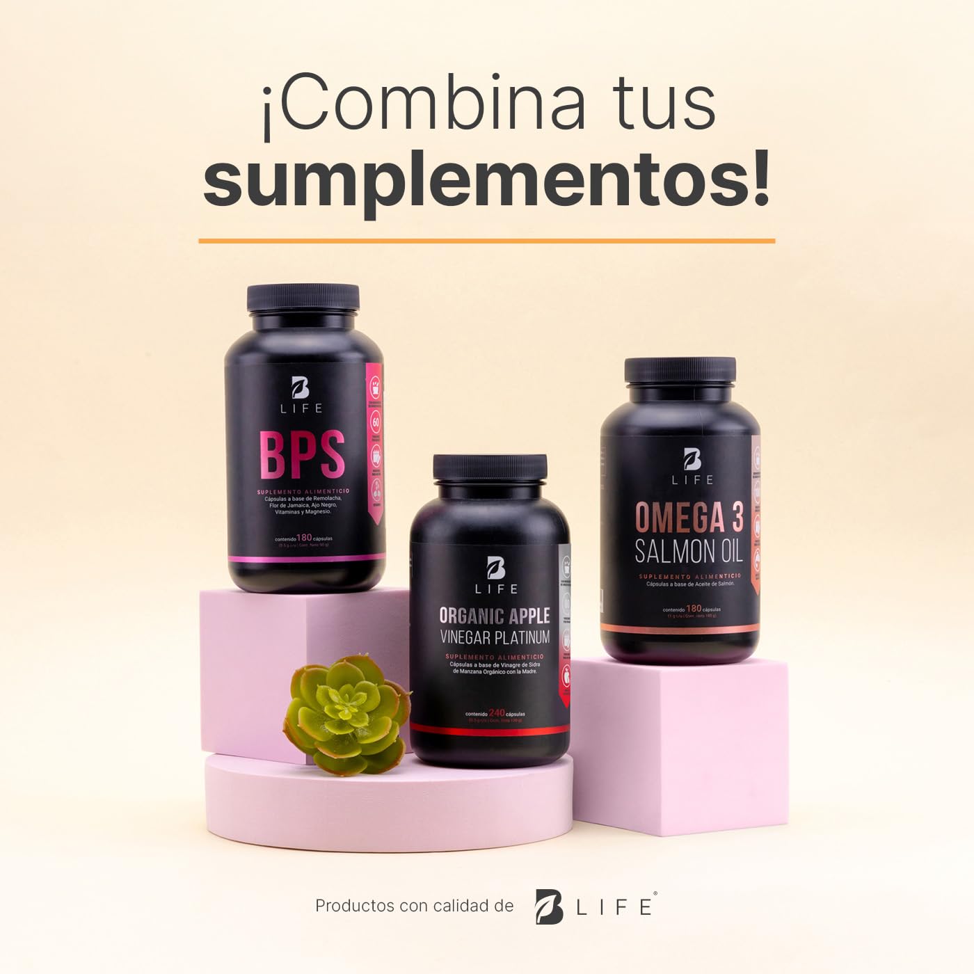 B Life Company Vinagre de Manzana Orgánico La Madre 240 Cápsulas. Ingredientes naturales. Organic Apple Cider Vinegar Platinum B Life
