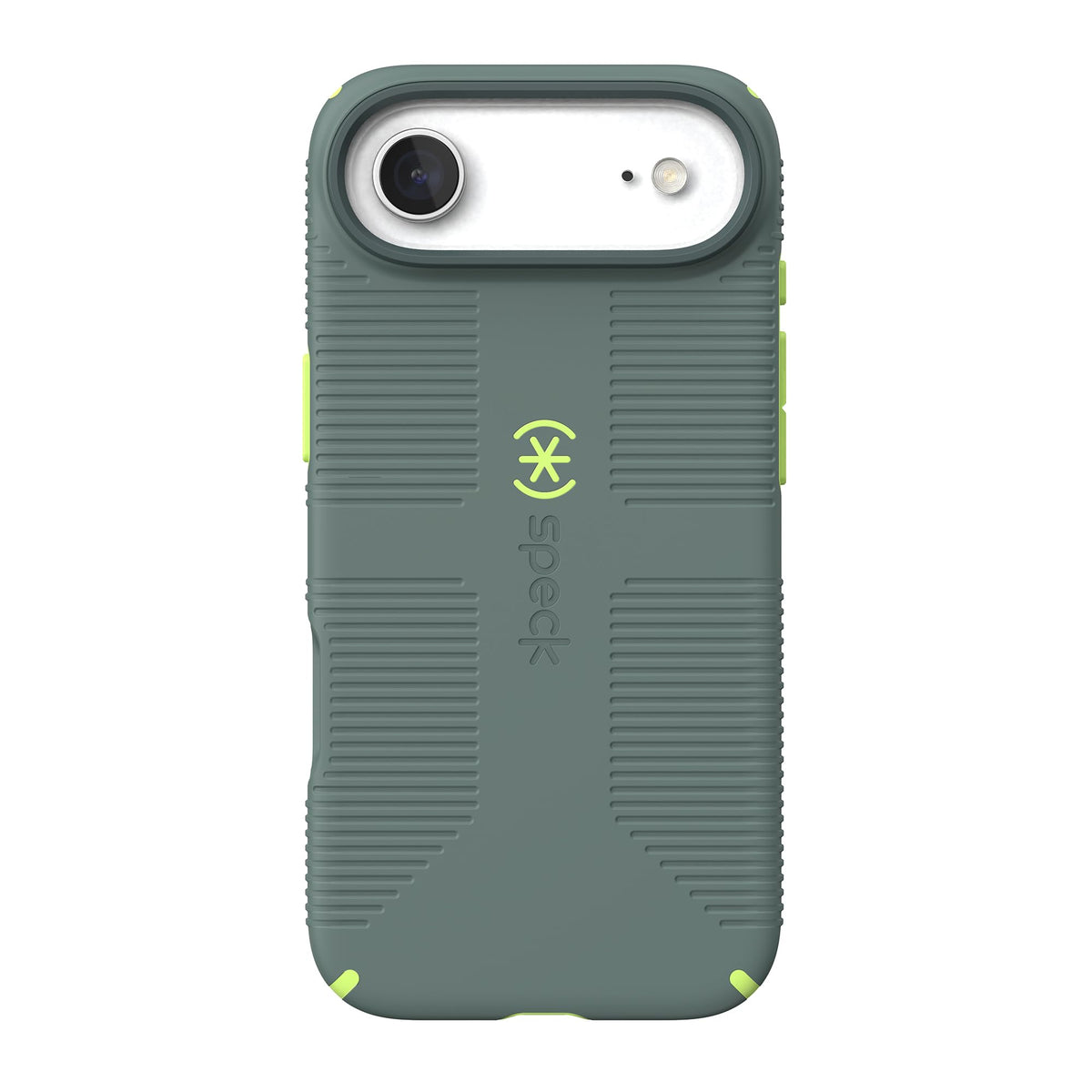 Funda para iPhone 17 Speck CANDYSHELL Neo Drab Glow Green con Agarre Delgado y Protección contra Caídas Compatible con MagSafe