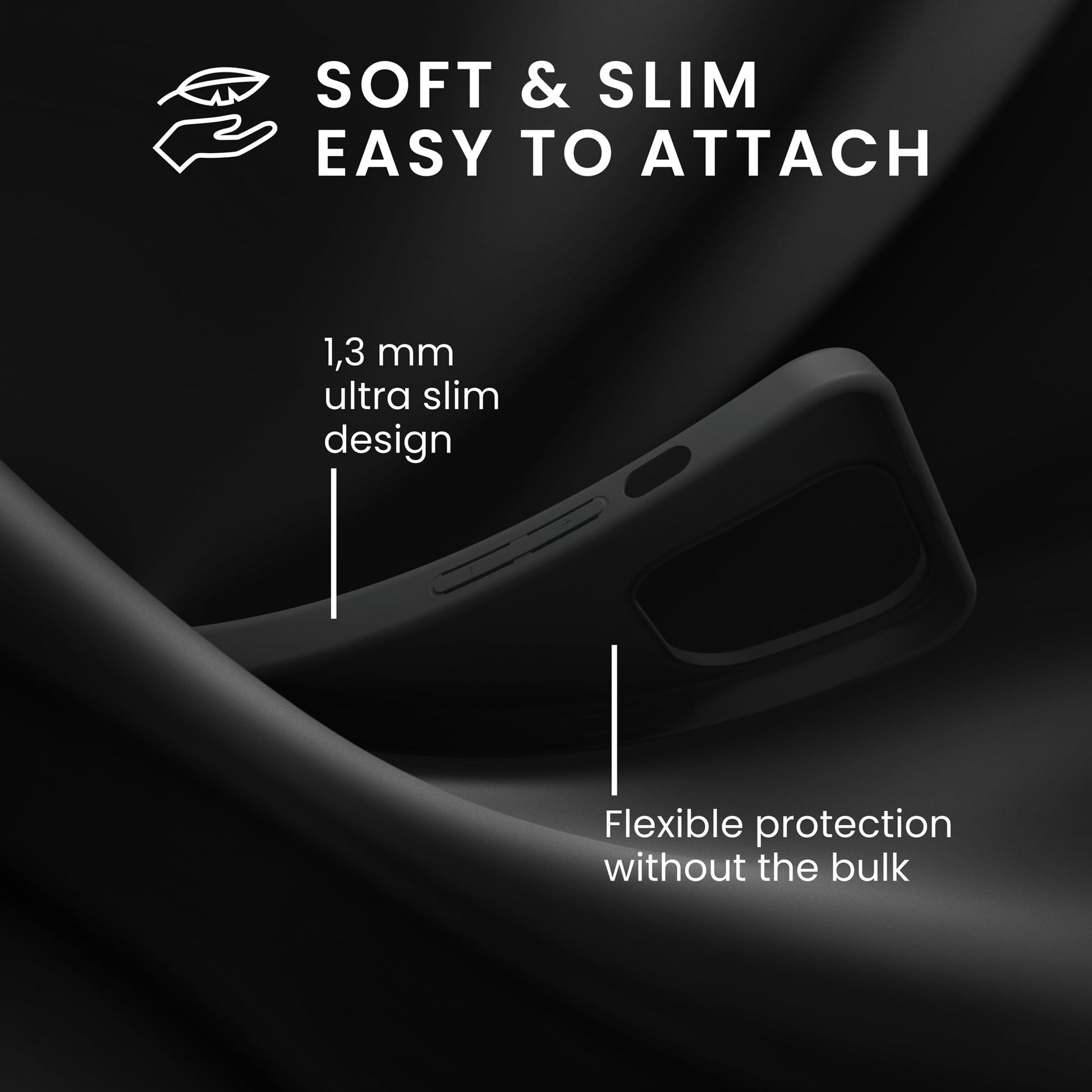 kwmobile Funda para iPhone 15 Plus Carcasa - Case de TPU y Silicona Ultrafino para Smartphone - Protector antigolpes con Bordes elevados para móvil - Negro Mate