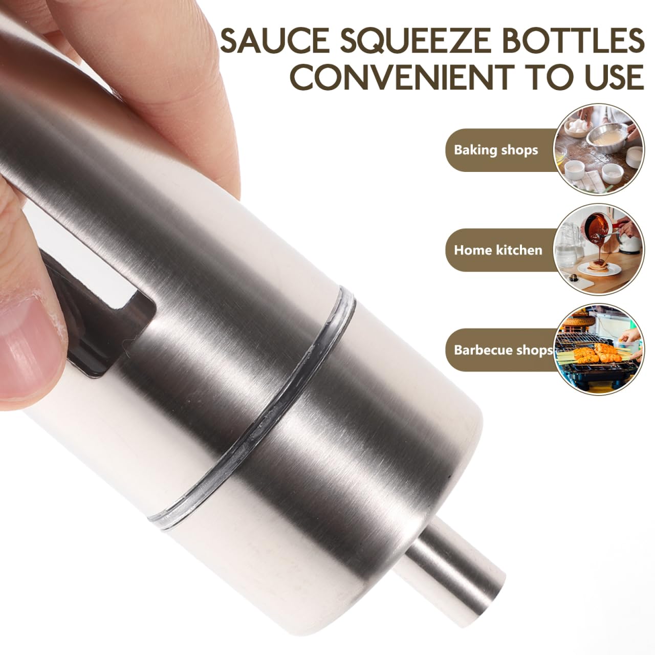 Botellas De Condimentos De Acero Inoxidable Con Soporte Base Contenedores Para Sal Pimienta Vinagre Y Salsas Diseño Transparente Y Removible Para Cocina Y Almacenamiento De Especias