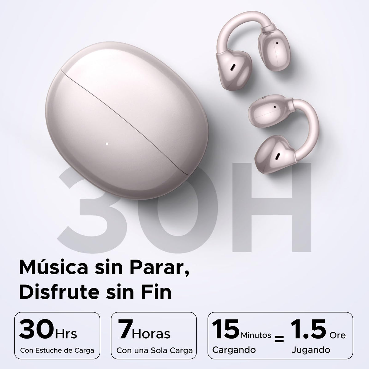 Audífonos Inalámbricos UGREEN ClipBuds Bluetooth 6.0 30H con 4 Micrófonos
