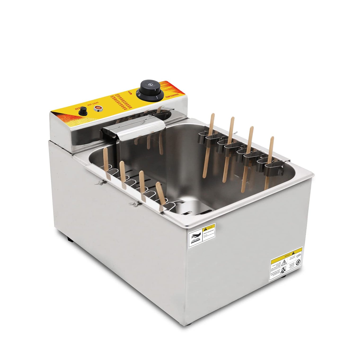 Koalalko - Freidora eléctrica de 12 litros de gran capacidad, para perros calientes, de maíz, caliente, para freidora eléctrica, 8 ganchos