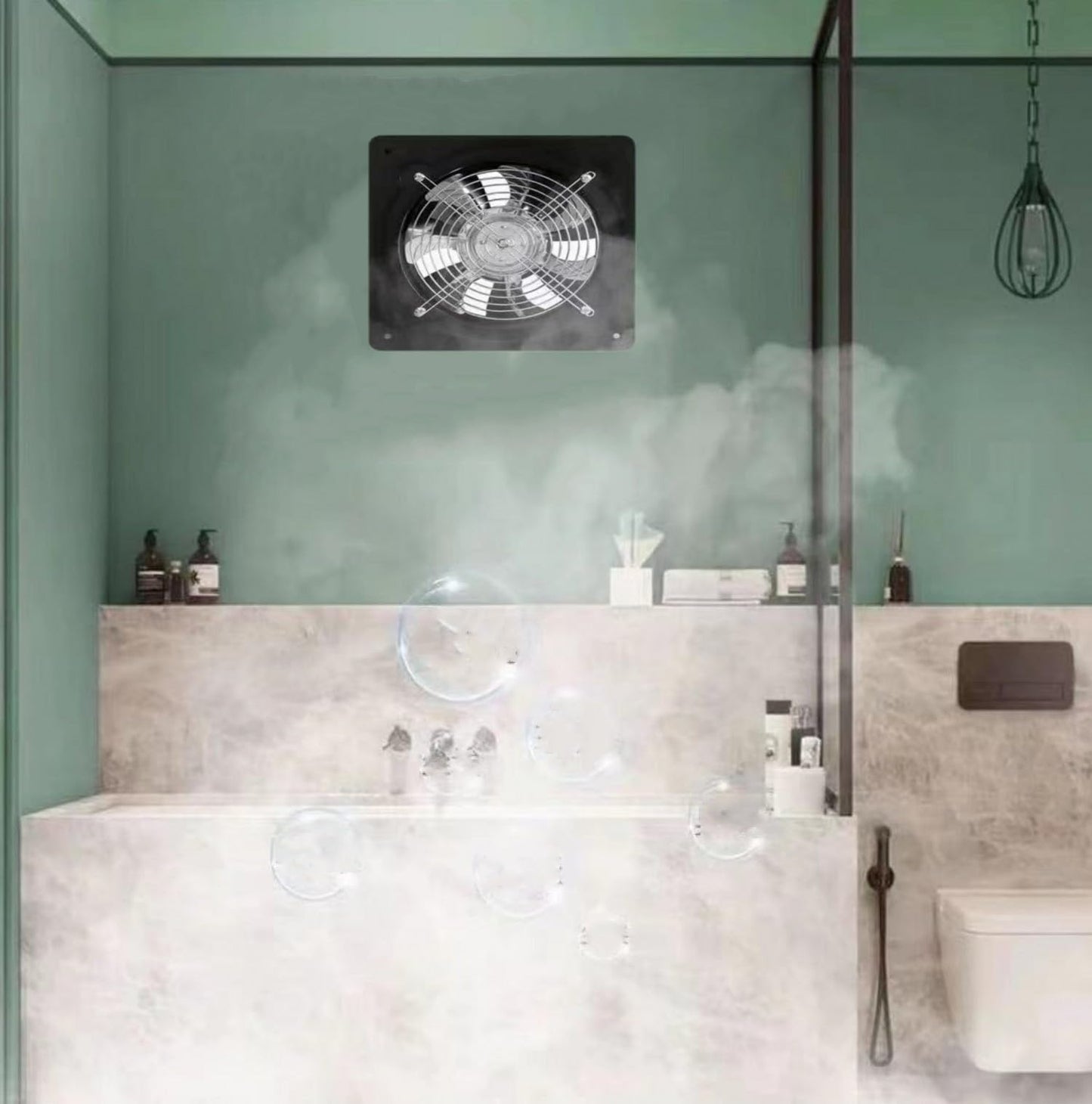 Aydomer - Ventilador de escape de 78 W para instalación a través de la pared, ventilador de escape de 110 V con enchufe, ventilador de humo de escape de 8 pulgadas con motor de cobre puro ligero para