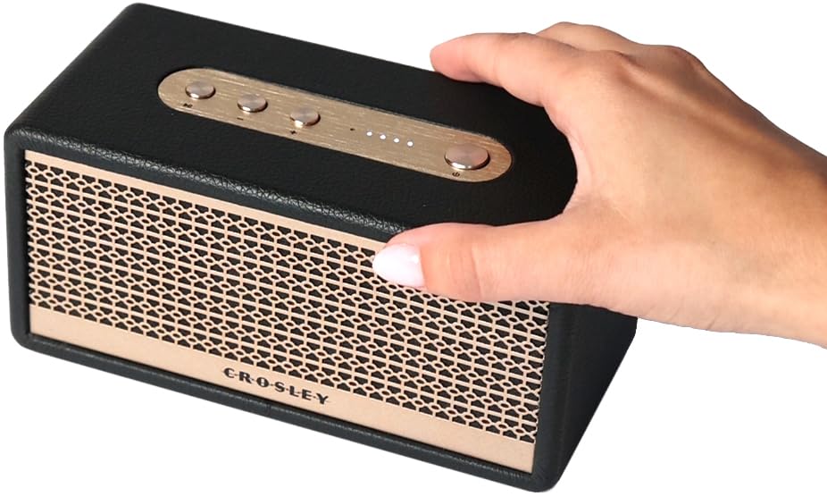 Crosley CR3113A-BK Montero - Altavoz Bluetooth Recargable portátil pequeño, Color Negro