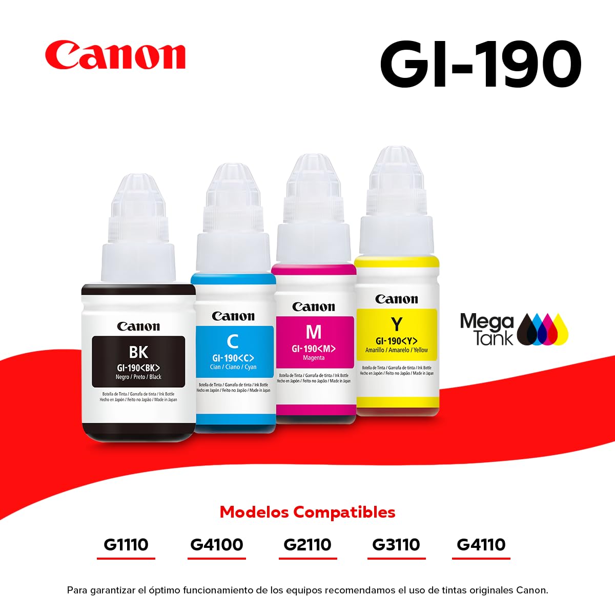 Canon Multifuncional de Inyección de Tinta Continua G3110