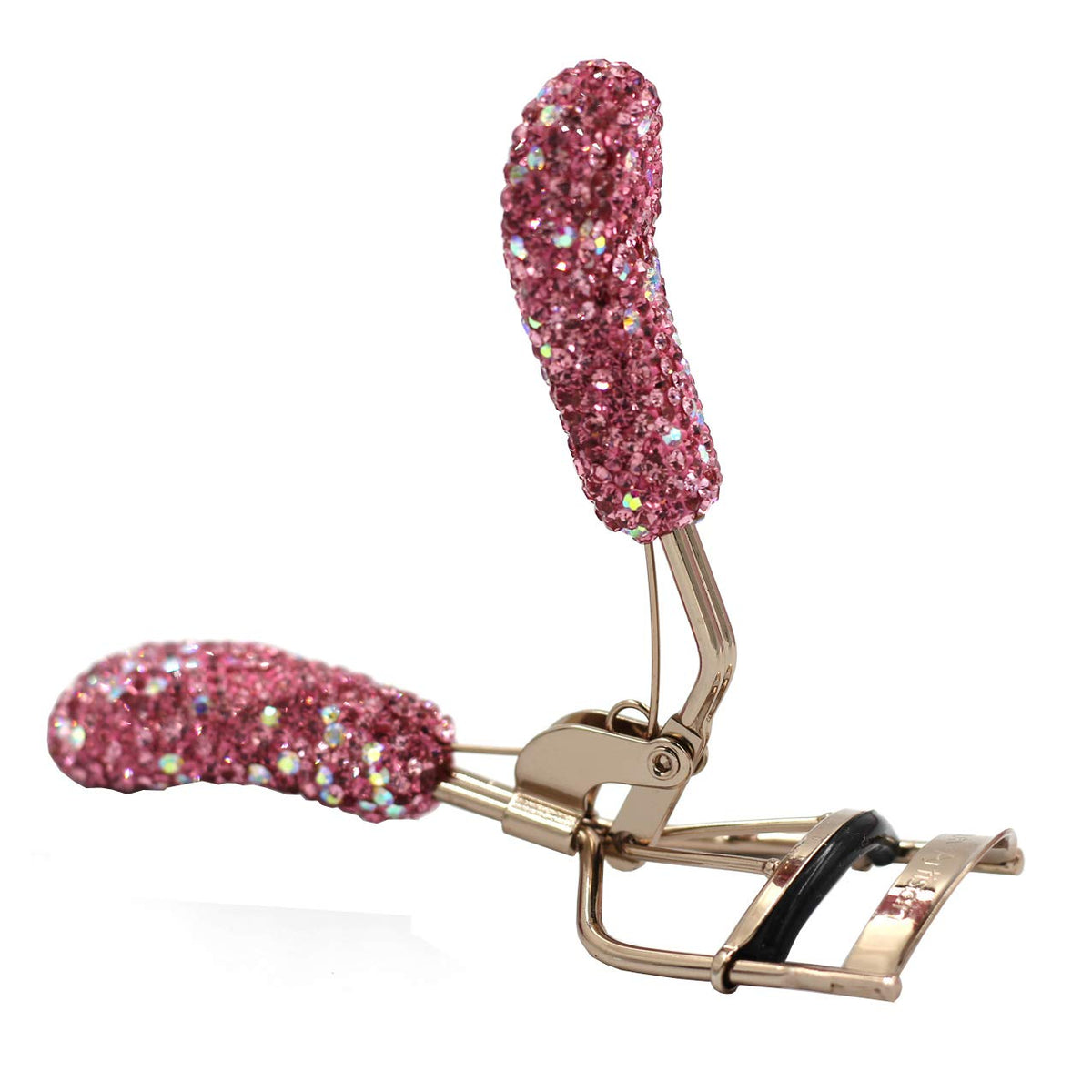 Bestbling Bling - Rizador de pestañas de maquillaje con relleno, almohadillas de presión de silicona y resorte cargado para no pellizcar o tirar (rosa)