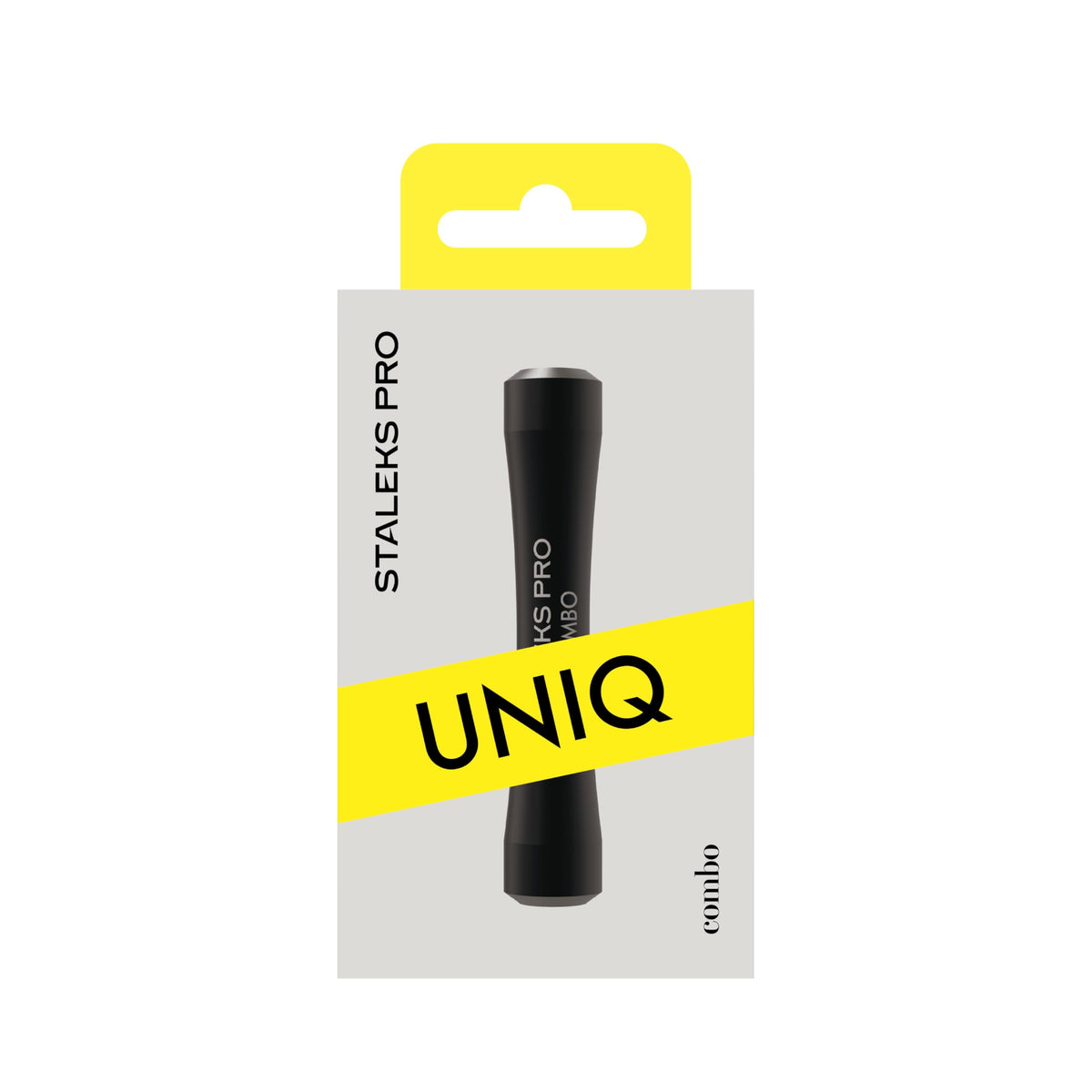 Staleks Combo Uniq 10B Mango Negro – Base Empujadora Modular Para Piezas De Trabajo Reemplazables – Diseño Ergonómico Y Ligero De Aluminio Para Profesionales De Uñas