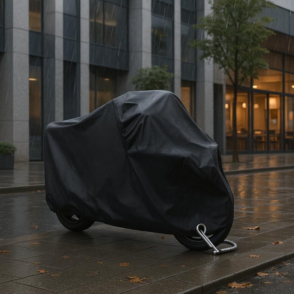Cubierta Impermeable para Motocicletas PUBAMALL Negro Protección contra Polvo y Clima