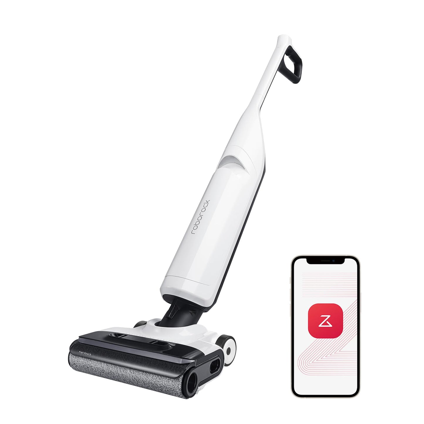 Aspiradora en húmedo y seco Roborock Flexi, diseño FlatReach de 180°, mopa inalámbrica de 17 000 Pa con autolimpieza con Agua Caliente y autosecado, Borde a Borde, mosaicos y Pisos Duros