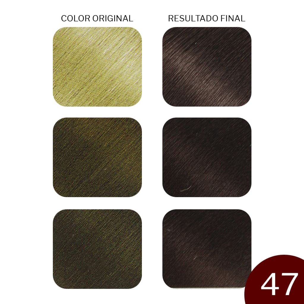 Kit de 2 tinte Bigen en polvo permanente varios tonos 12g sin amoniaco… (47 Castaño Obscuro)