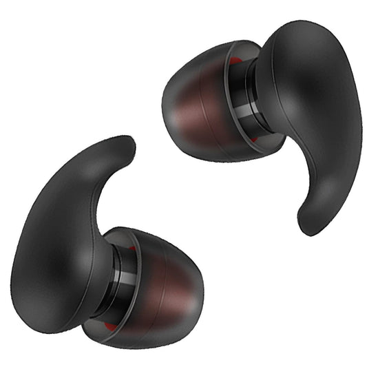 Tapones de Oídos Reutilizables de Silicona Suave Negro, Invisibles y en Forma, 32dB para Dormir y Conciertos, Tamaño Grande