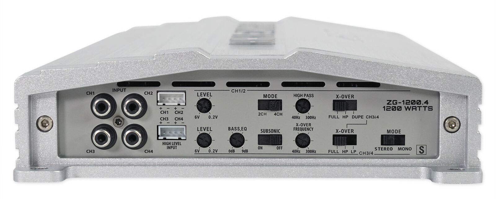 Hifonics ZG-1200.4 Zeus Gamma 1200 W 4 canales amplificador de audio puenteable de rango completo clase A/B Amp para automóvil y vehículos con soporte magnético de gravedad para teléfono