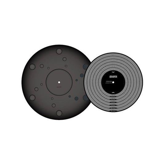 Alfombrilla Giratoria Oyaide BR-12 Negra con Disco Strobo y Manómetro de Voladizo