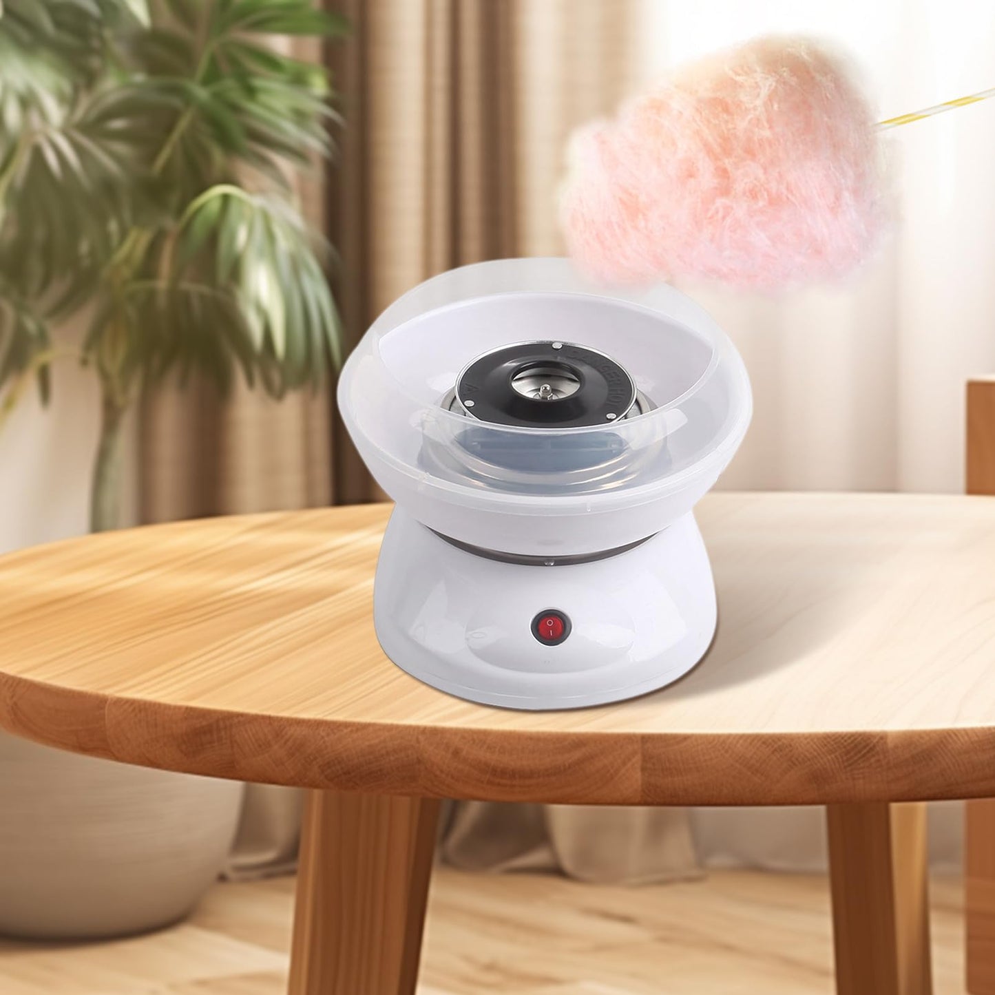 HIXIP Máquina de algodón de azúcar para niños - Máquina eléctrica para Hacer algodón de azúcar - Fácil de Usar y Limpiar con Placa Prueba de Salpicaduras de Calidad alimentaria, máquina Retro