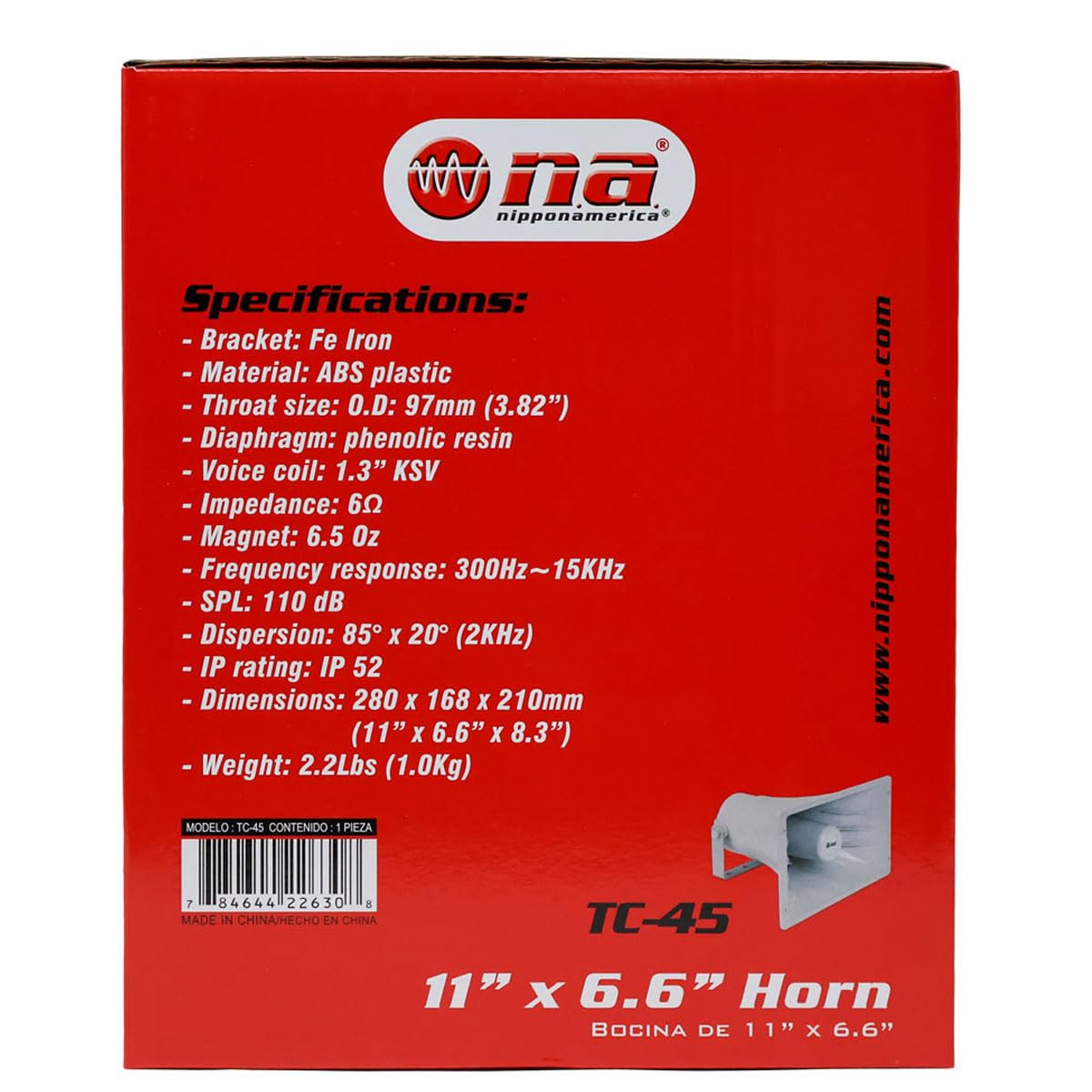 Nippon ABS Power Horn 100 Watts 11"x8.3"x6.5"