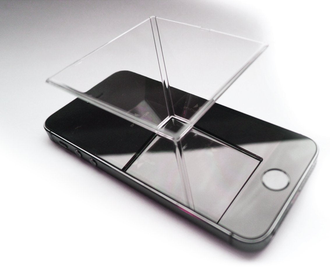 Paquete de 2 unidades Empaquetado individualmente, 2 proyectores de holograma para smartphone con holograma Spectre, adecuado para cualquier smartphone, prisma holográfico compatible