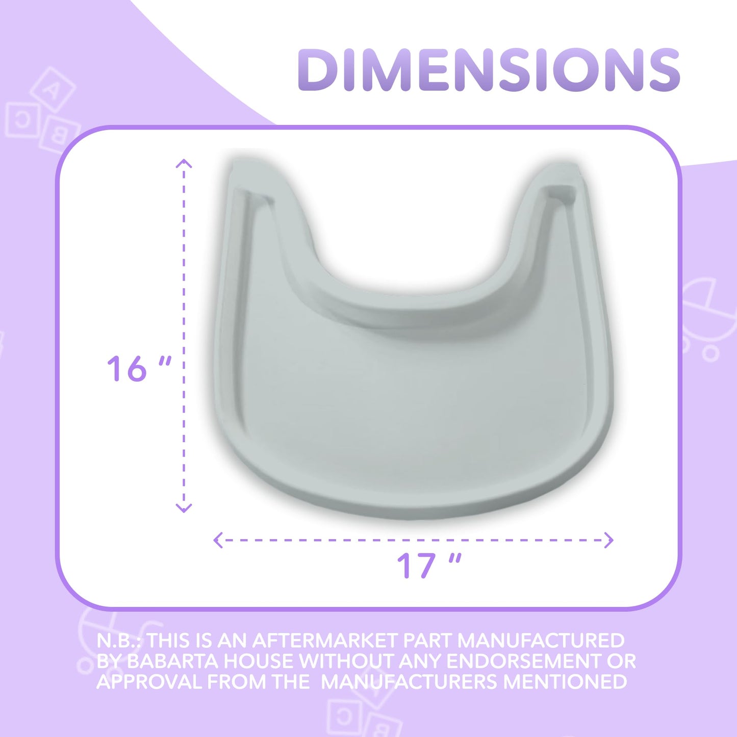 Bandeja para silla alta compatible con silla Stokke Trip Trap, gris brillante, diseño curvado ergonómico, sin BPA, fácil de montar