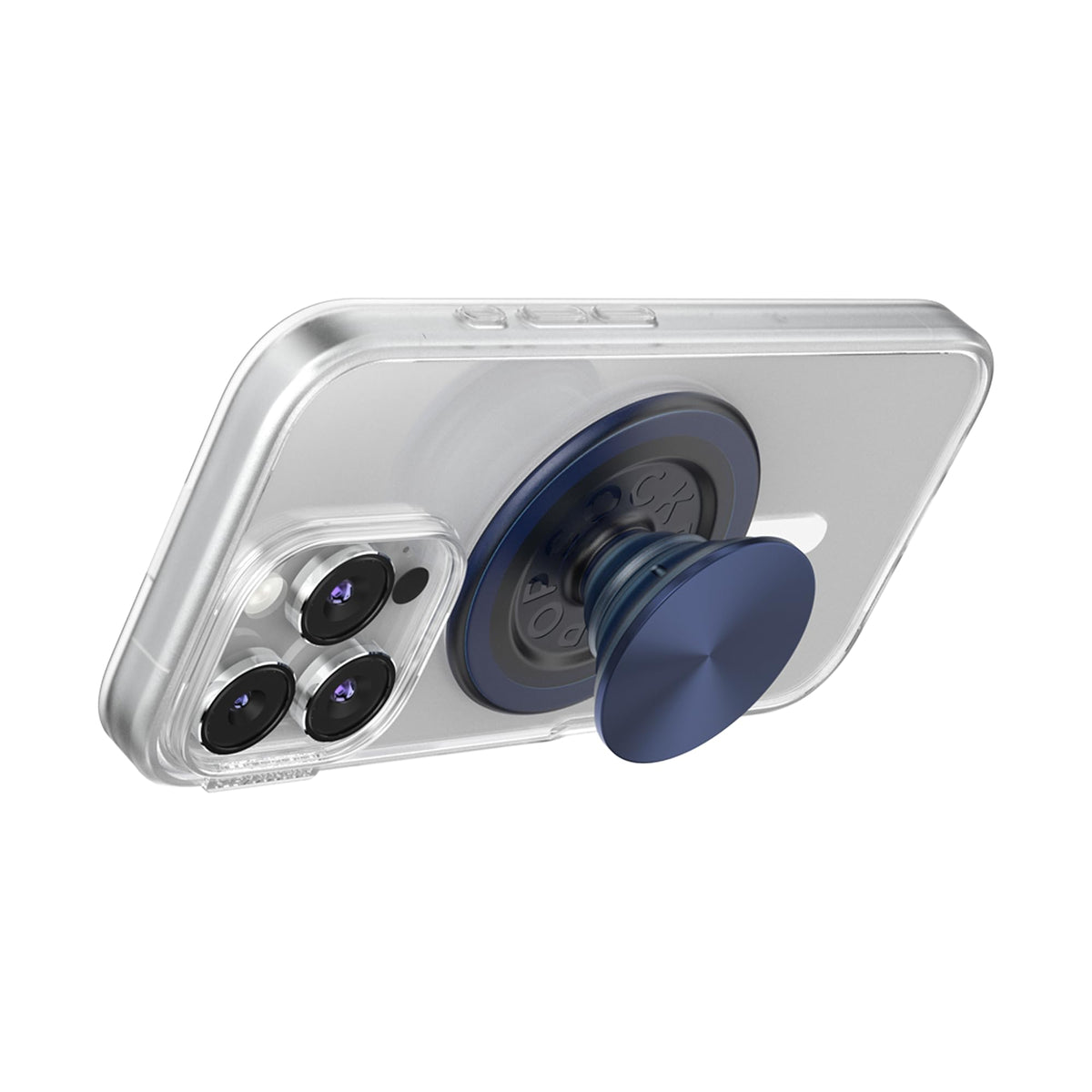 Agarre Redondo para Teléfono PopSockets Azul Marino Compatible MagSafe con Anillo Adaptador y Soporte para Carga Inalámbrica